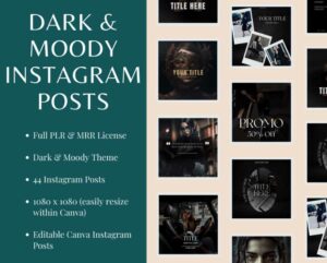 144. Dark & Moody Done For You Social Media Posts