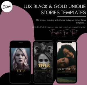 146. Lux Black & Gold Instagram Story Templates